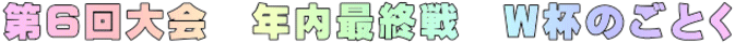 第6回大会　年内最終戦　W杯のごとく